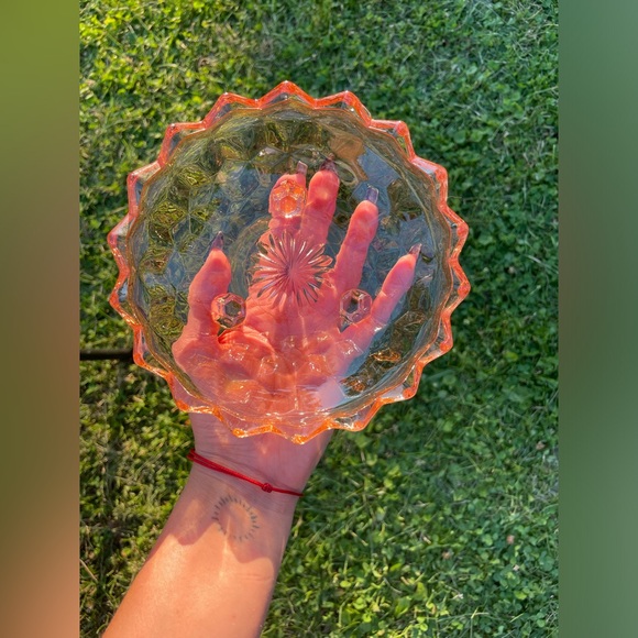 Vintage Pink Depression Candy Dish Bowl - Picture 9 of 14